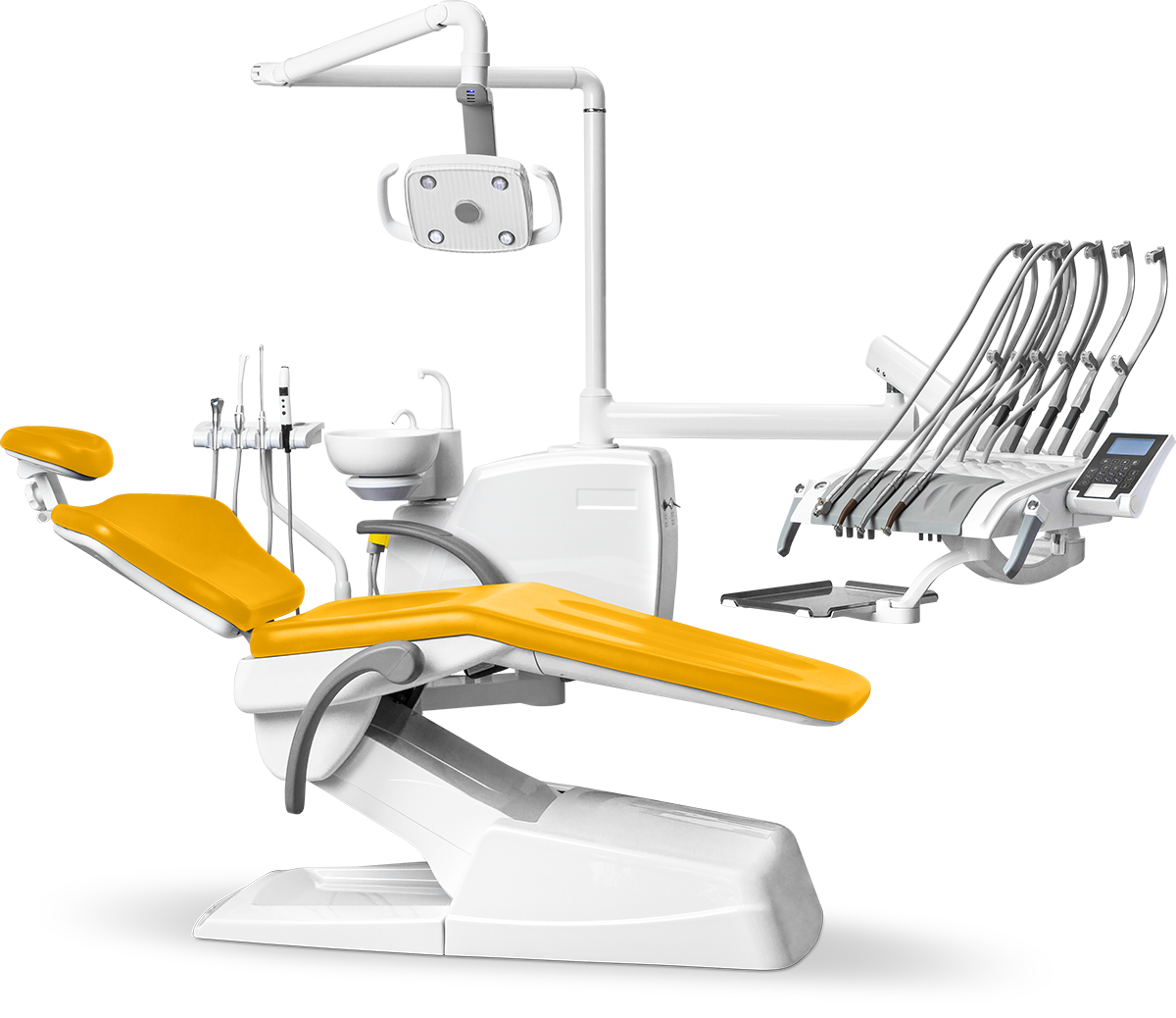 Стоматологическая установка Mercury 330 стандарт верхняя подача, Желтая