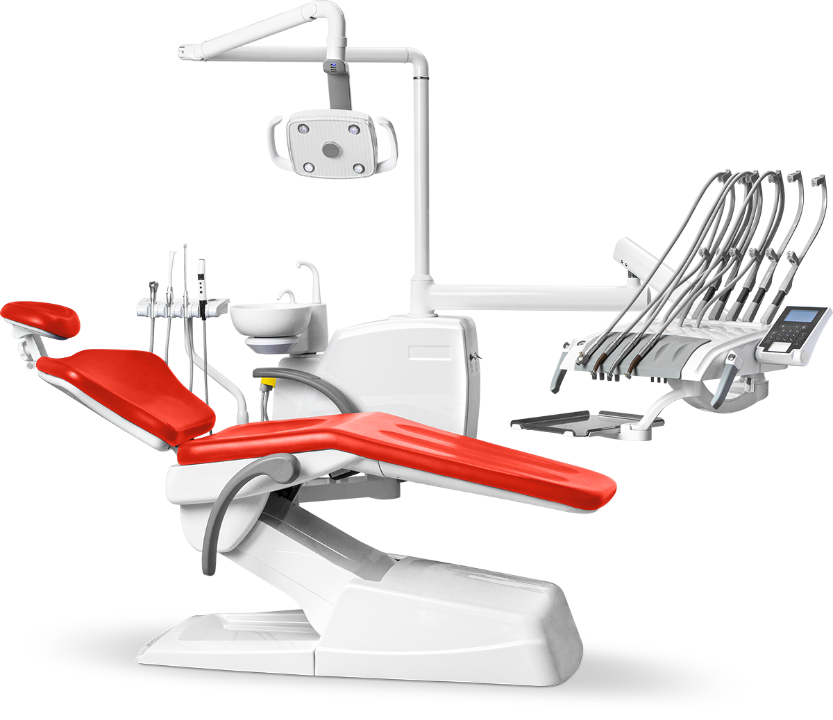  Стоматологическая установка Mercury 330 стандарт верхняя подача, Красный